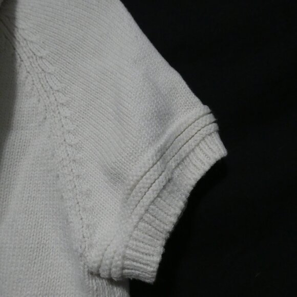 GYMBOREE | xs 3-4 years | White Knit Hooded Short Sleeve Cardigan With Pockets - Picture 12 of 14